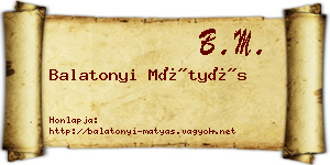 Balatonyi Mátyás névjegykártya